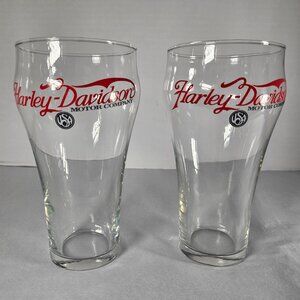 Set Of Two Harley Davidson Motor Company Glasses. 16 Ounce